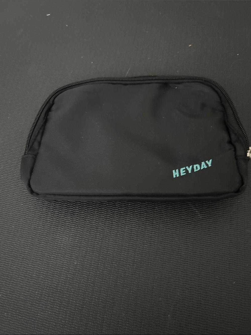 heyday Black Toiletry Pouch with Teal Logo